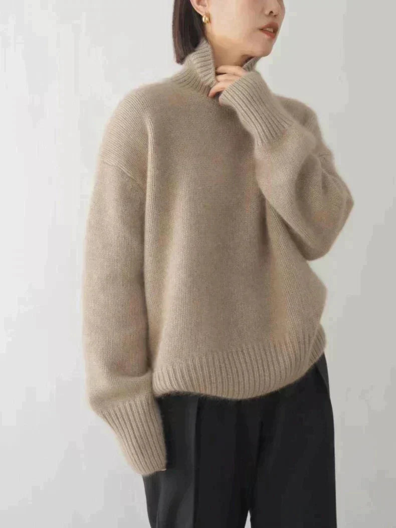 Robyn - Maglione da donna in misto cashmere a collo alto
