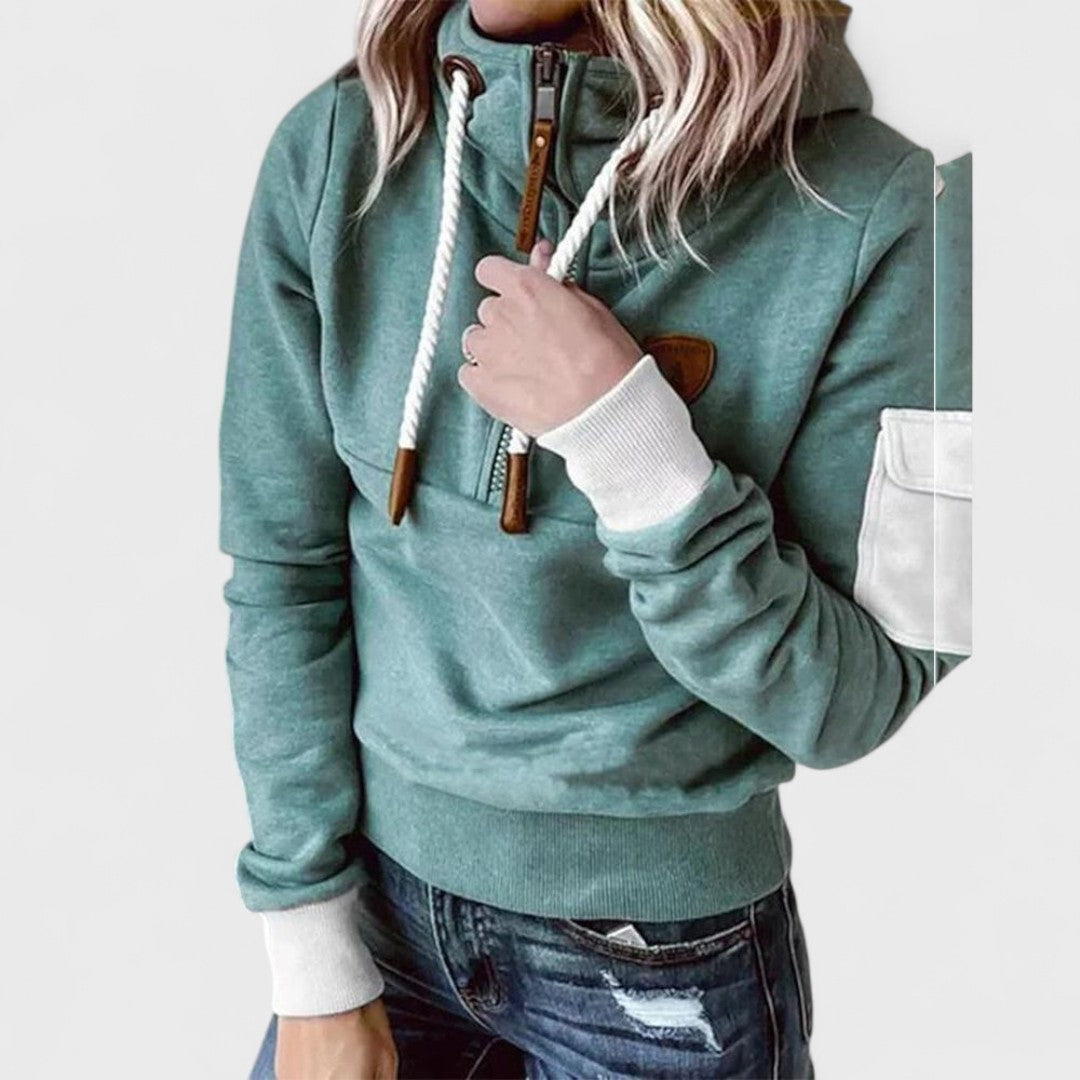 Pearlie - Women's Relaxed Sweatshirt in Casual Half-Zip - photo 2