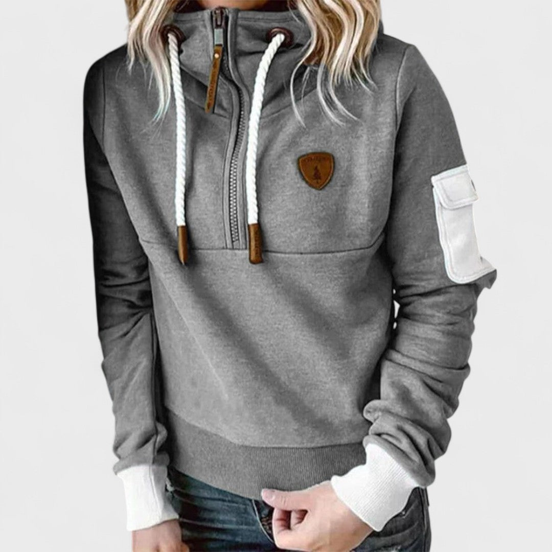 Pearlie - Women's Relaxed Sweatshirt in Casual Half-Zip - photo 4