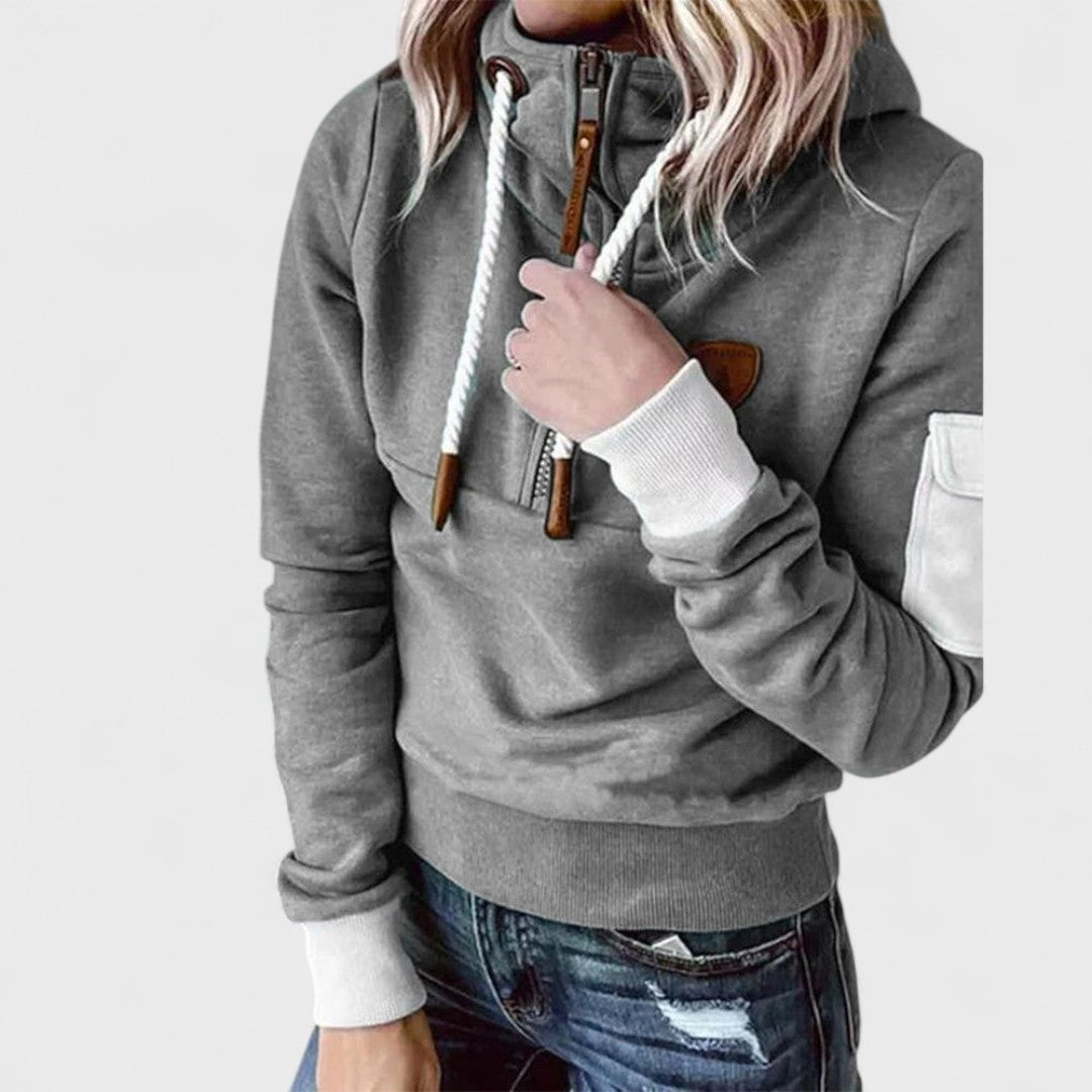 Pearlie - Women's Relaxed Sweatshirt in Casual Half-Zip - photo 5