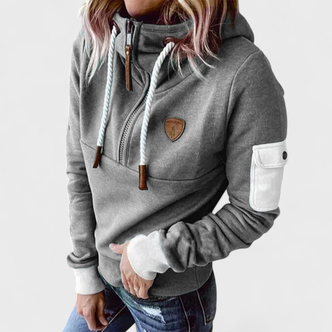 Pearlie - Women's Relaxed Sweatshirt in Casual Half-Zip - photo 6
