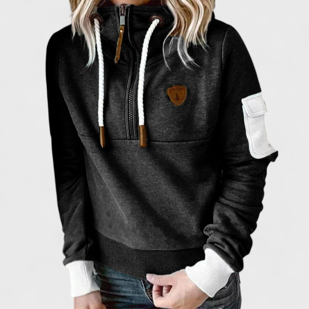 Pearlie - Women's Relaxed Sweatshirt in Casual Half-Zip - photo 8