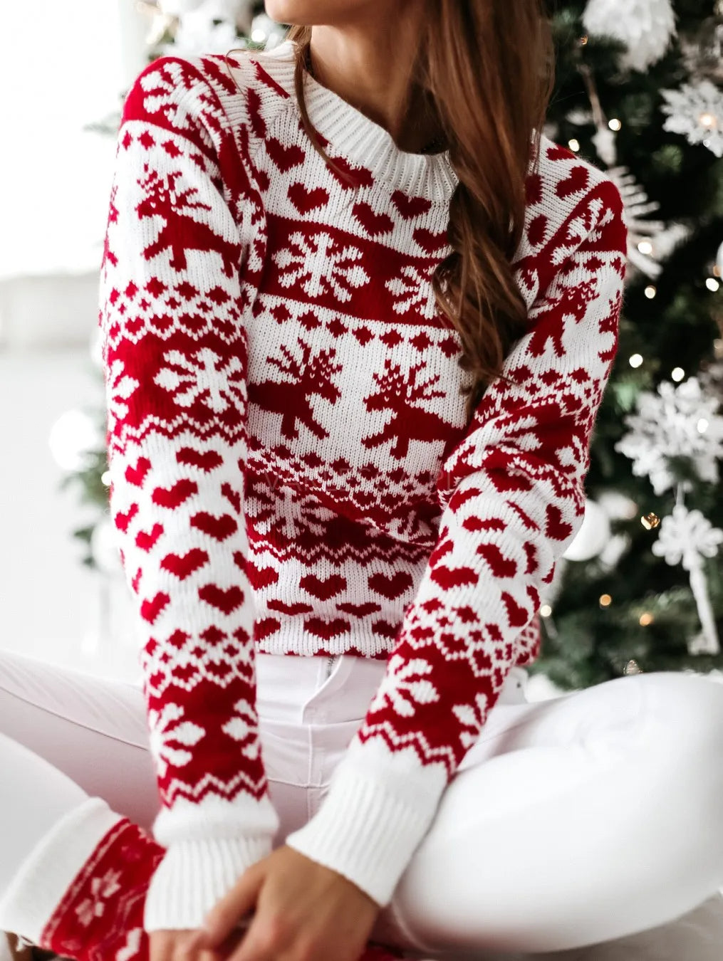 Stacey - Women's Christmas Jumper in Soft Cotton Knit