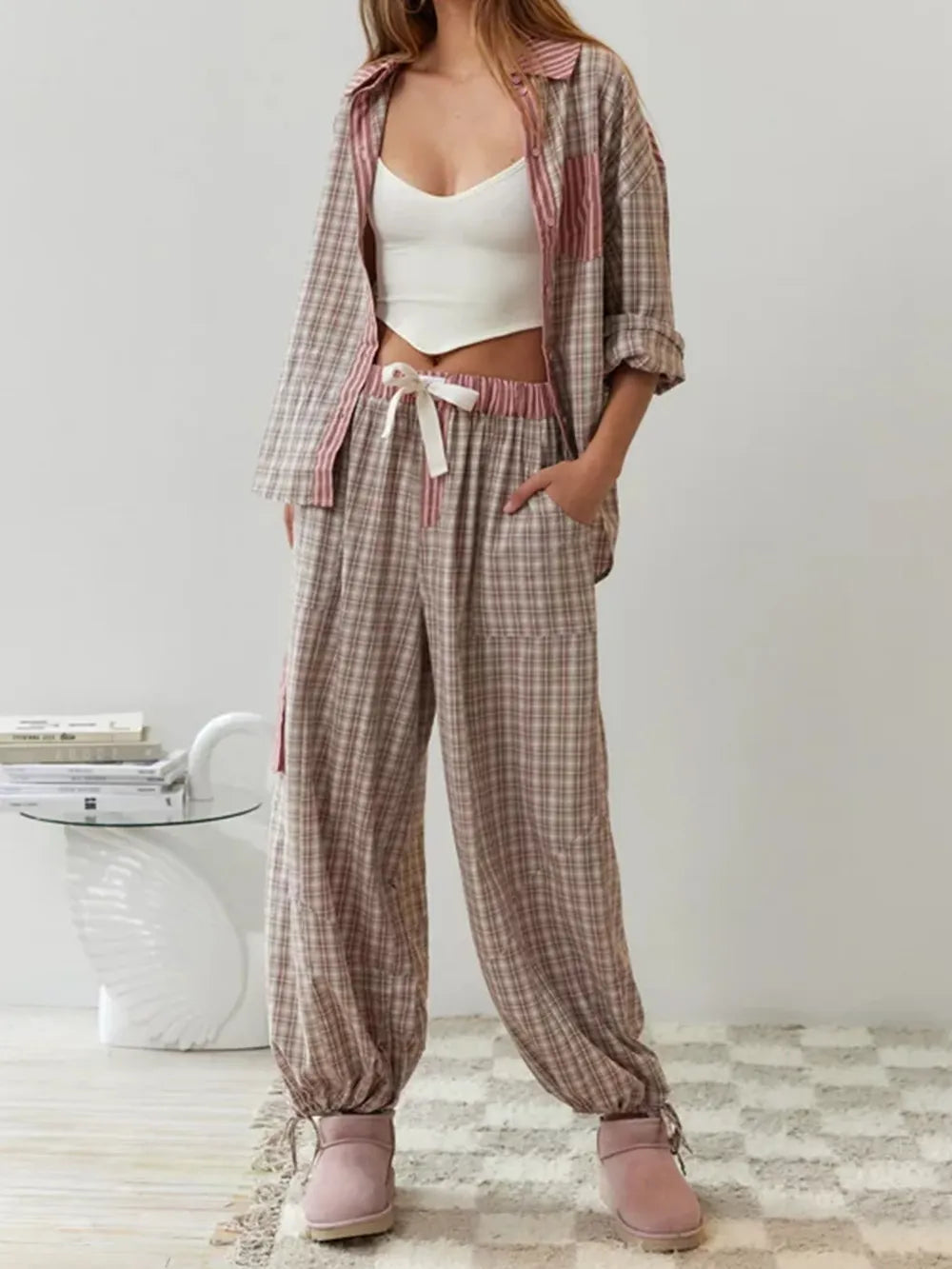 Women's Cotton Pajamas Set, Soft Stretchy Two-Piece Nightwear for Comfort – view 6