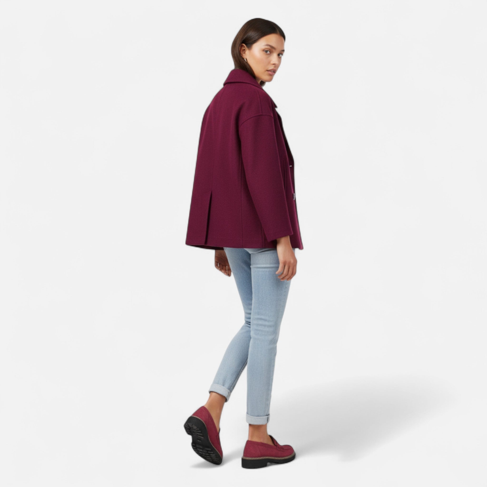 Double-Breasted Cropped Blazer for Women