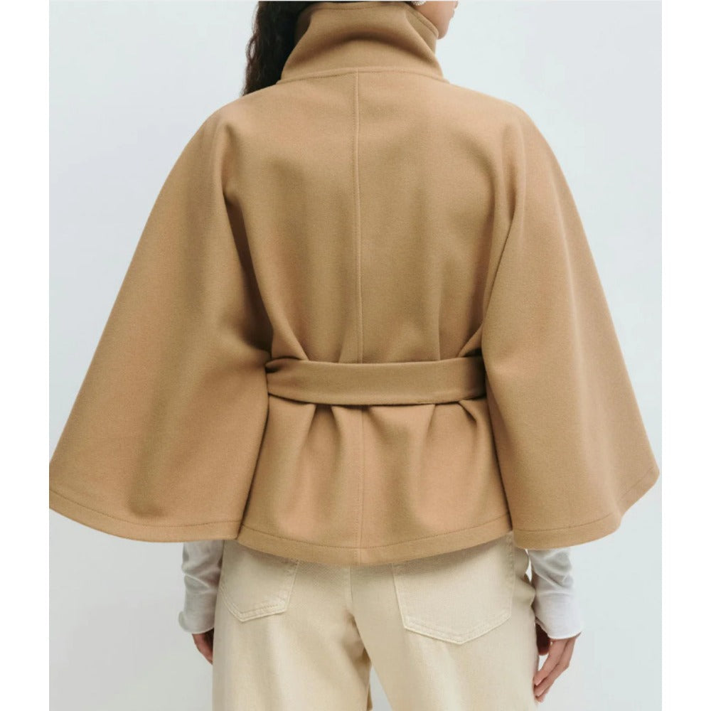 Cressida - Women's Cape in High Collar Winter Coat - photo 2