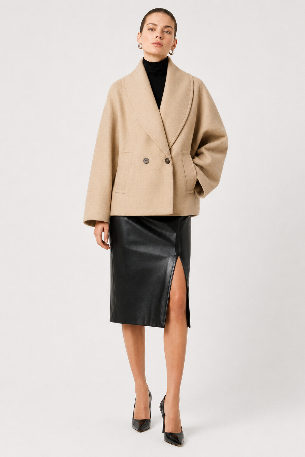 Women's Jalinda Oversized Wool Coat with Notch Lapels – view 11