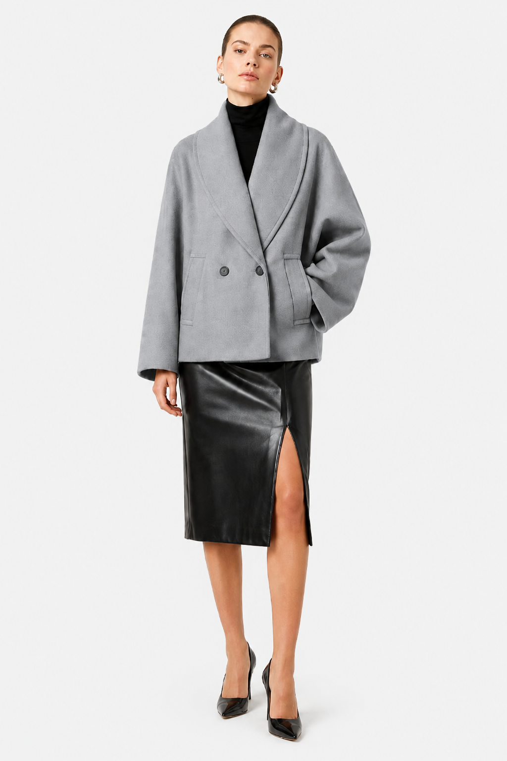 Women's Jalinda Oversized Wool Coat with Notch Lapels – view 5