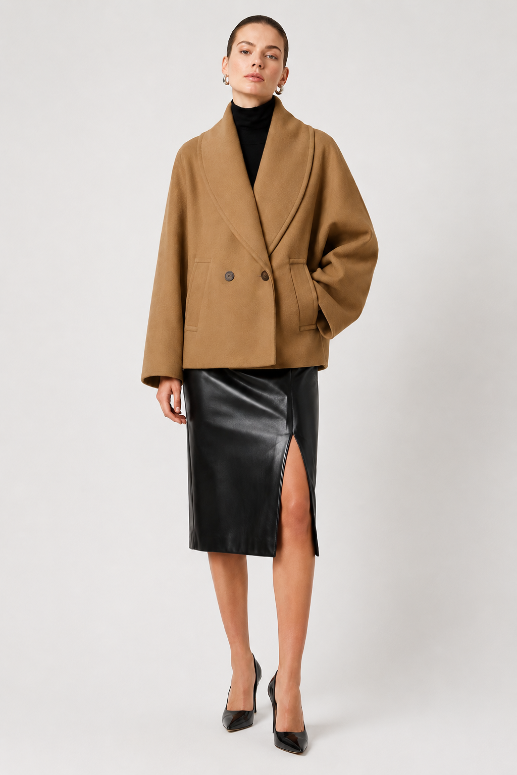 Women's Jalinda Oversized Wool Coat with Notch Lapels – view 7