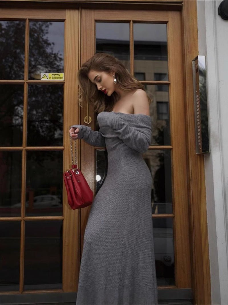 Honor - Women's Maxi Sweater Dress in Ribbed Knit