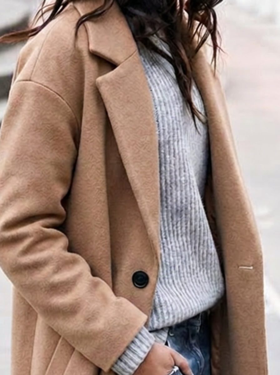 Marion – dámský oversized zimní kabát s klopovým límcem