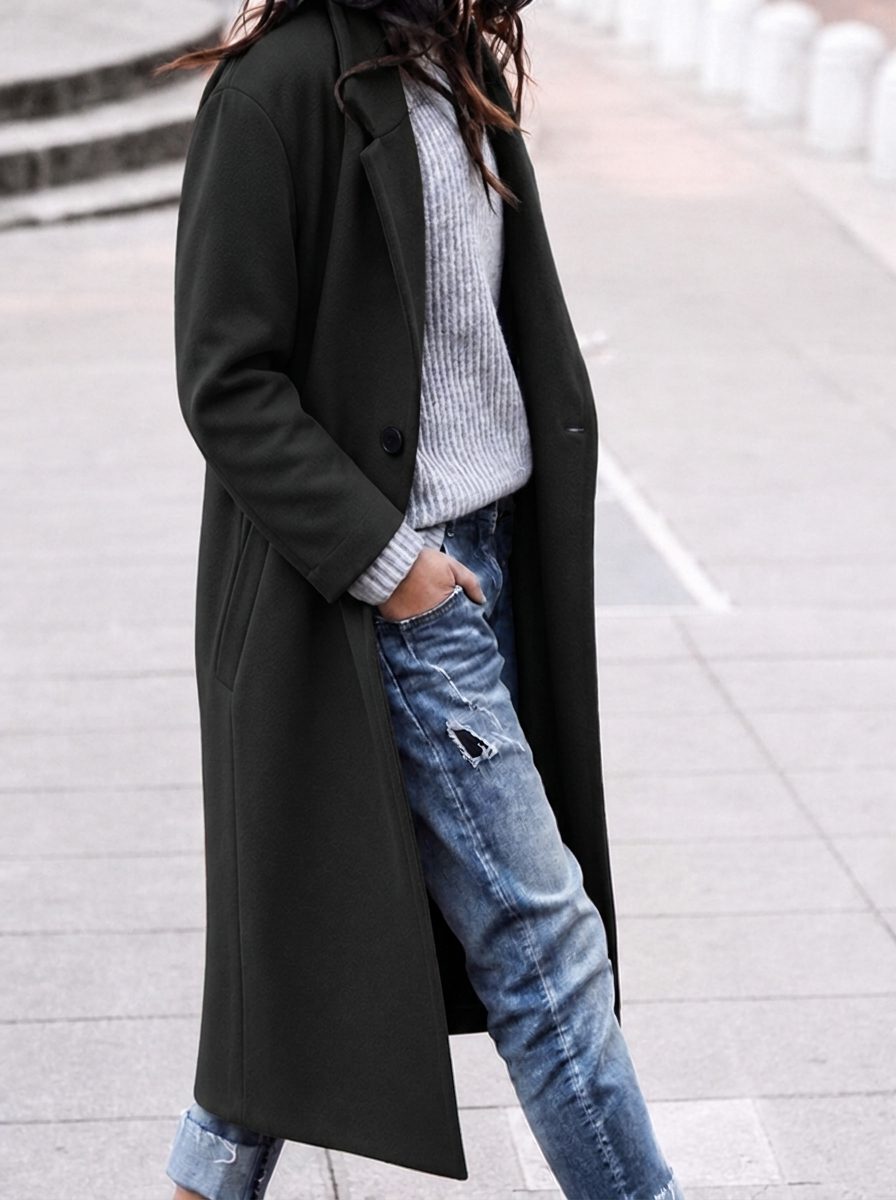 Marion – dámský oversized zimní kabát s klopovým límcem