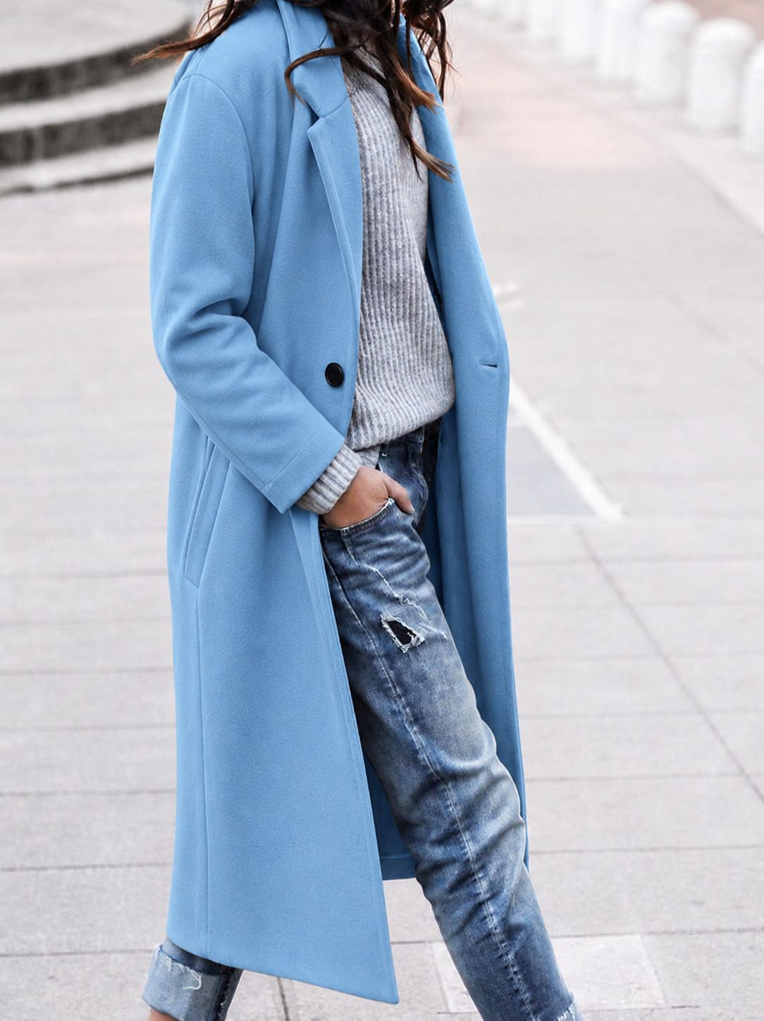 Marion – dámský oversized zimní kabát s klopovým límcem