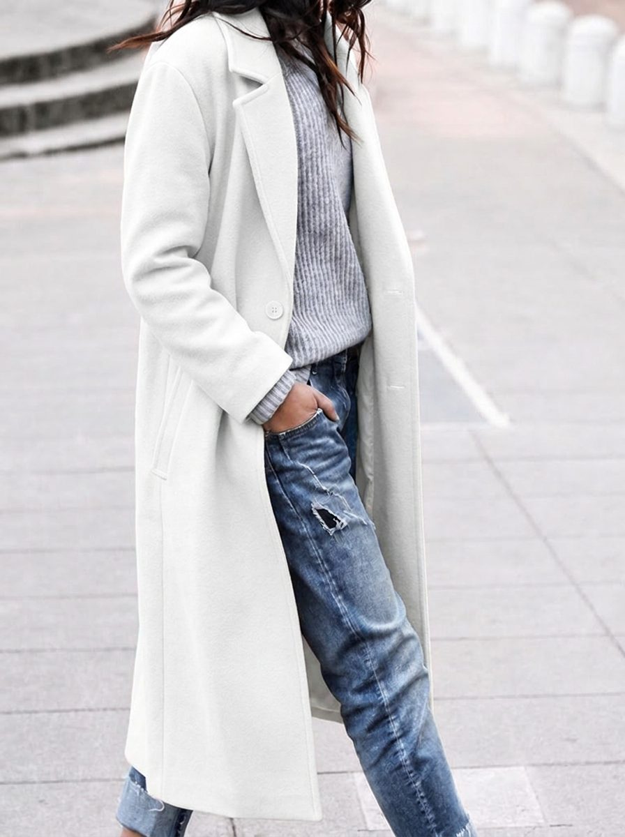 Marion – dámský oversized zimní kabát s klopovým límcem