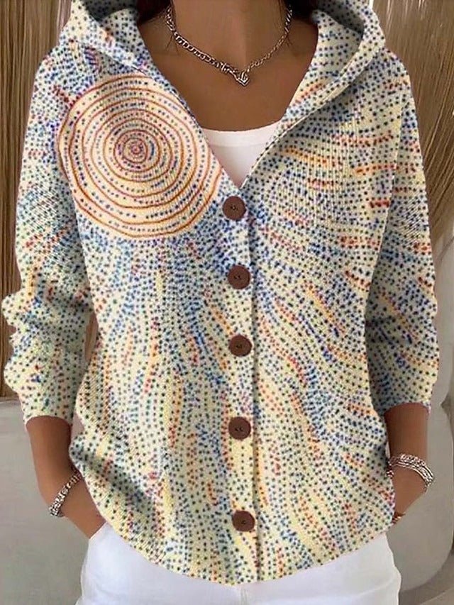 Fenella - Women's Relaxed Hooded Cardigan in Colourful Patchwork - photo 6