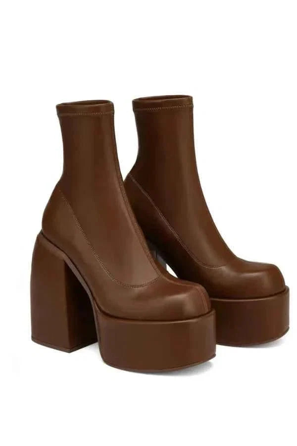 Dianne - Stivaletti da donna con plateau e tacco largo