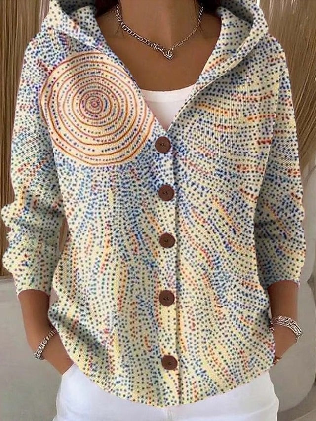 Lynn - Women's Printed Cardigan with Hood and Pockets