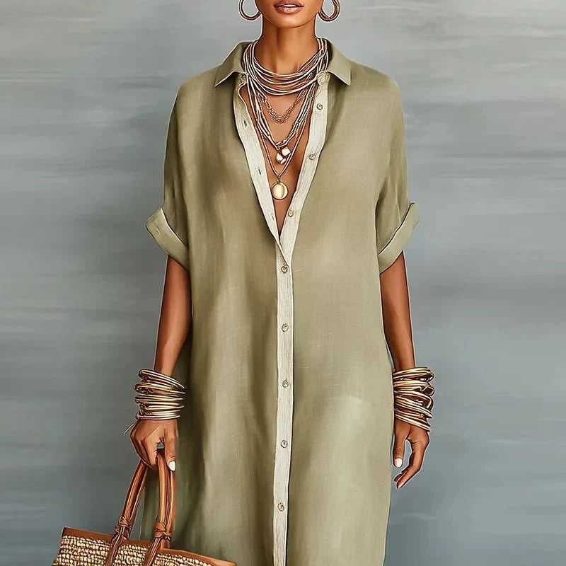 Novella - Women's Relaxed Button-Front Maxi Dress - photo 3