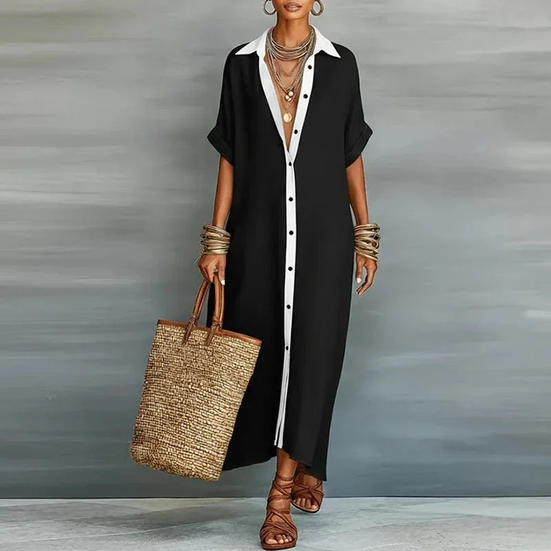 Novella - Women's Relaxed Button-Front Maxi Dress - photo 5