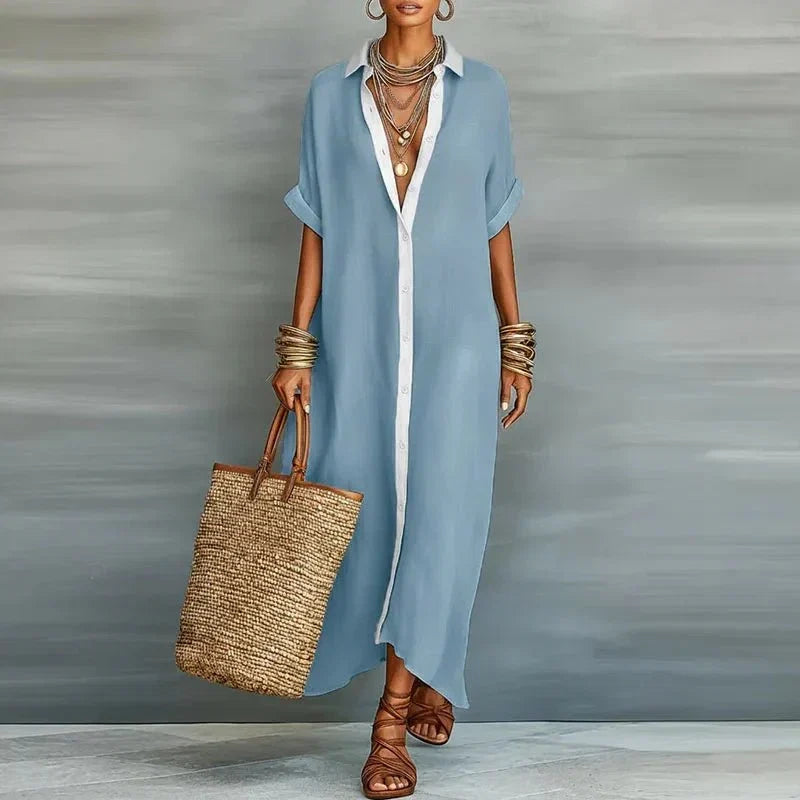 Novella - Women's Relaxed Button-Front Maxi Dress - photo 7
