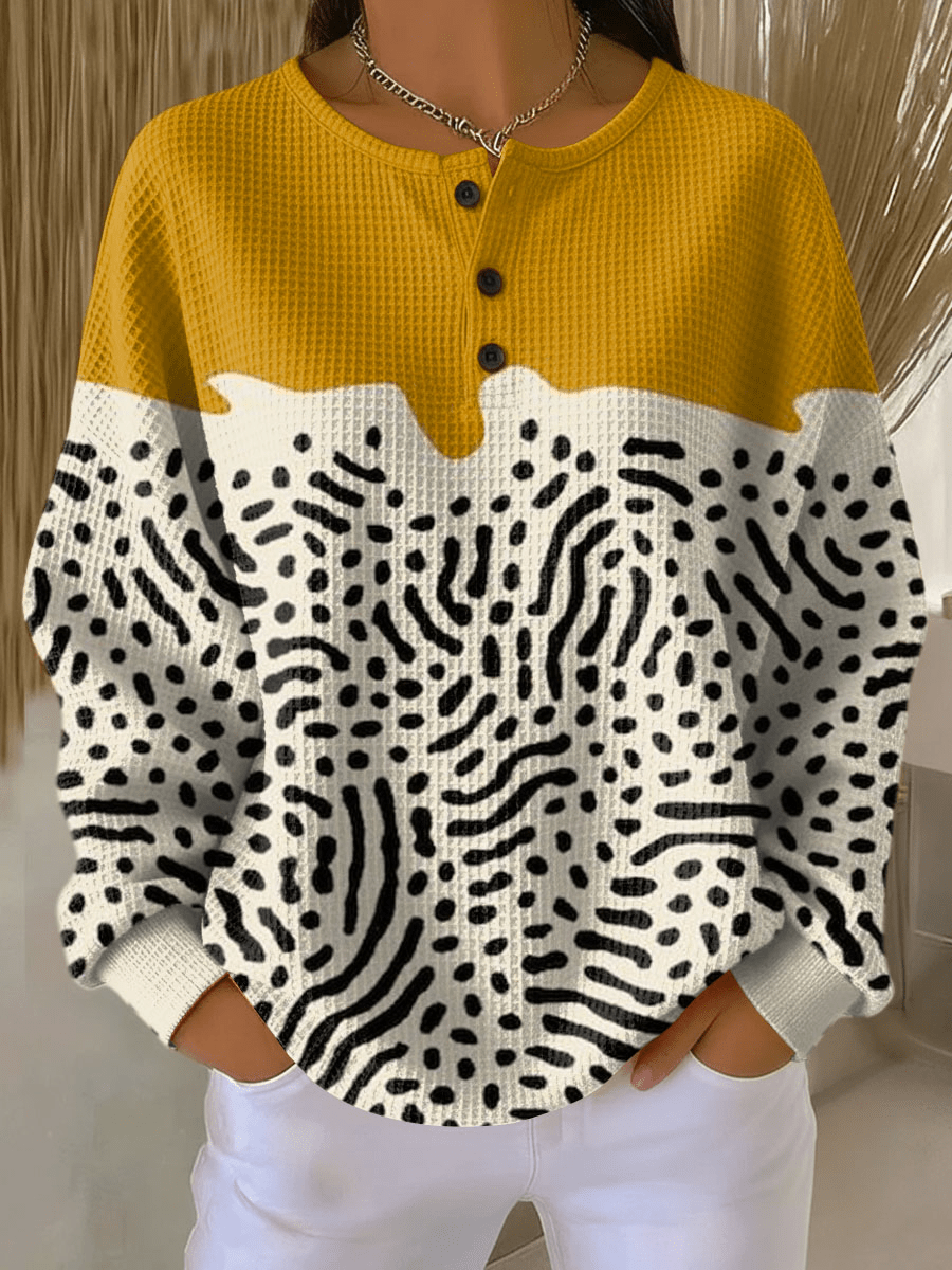 Leola - Women's Relaxed Fit Sweater in Patterned Waffle Knit - photo 13