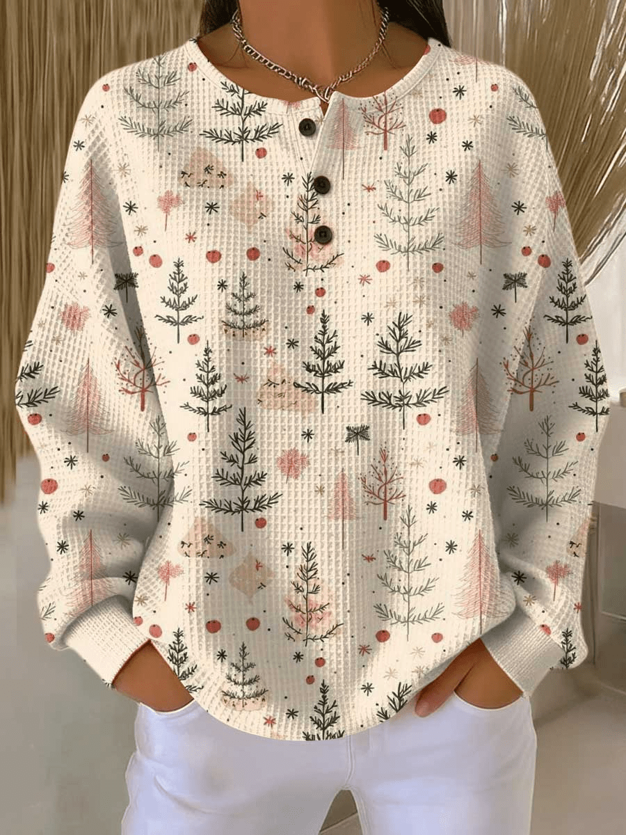 Leola - Women's Relaxed Fit Sweater in Patterned Waffle Knit - photo 17