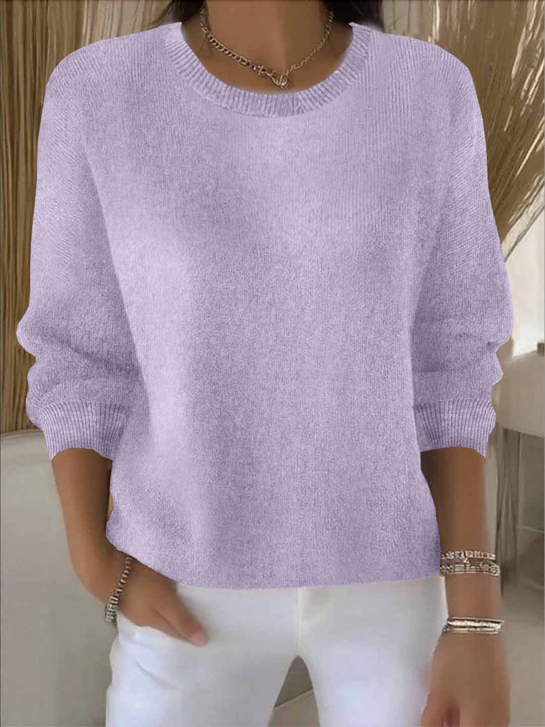 Minnie - Women's Relaxed Sweater in Classic Crew Neck Soft Knit - photo 14