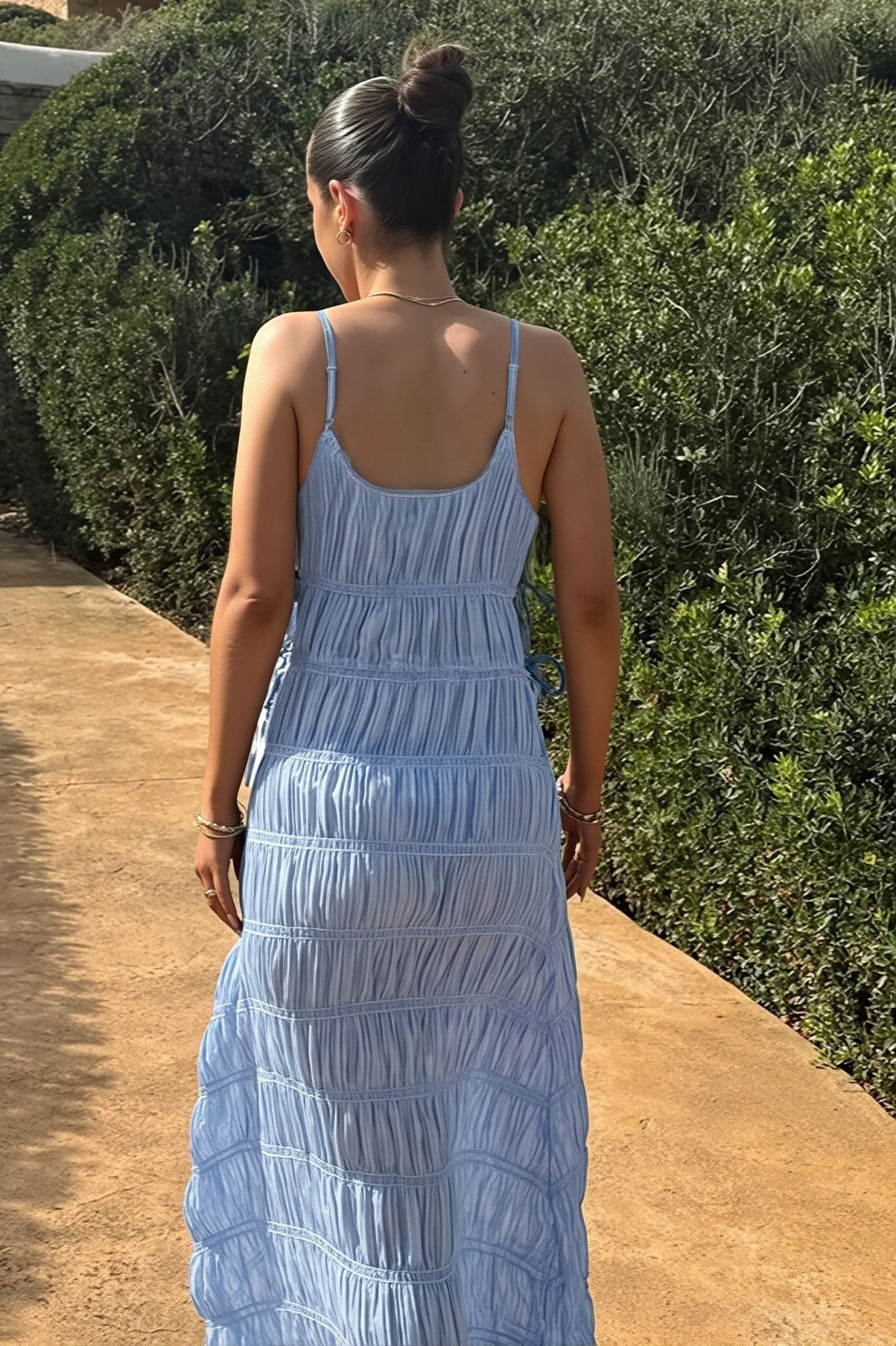 Kayla – dámské žebrované pletené maxi šaty s dlouhými rukávy