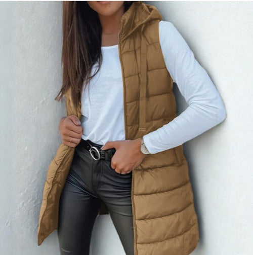 Lizzie - Women's Sleeveless Hooded Puffer Vest - photo 2