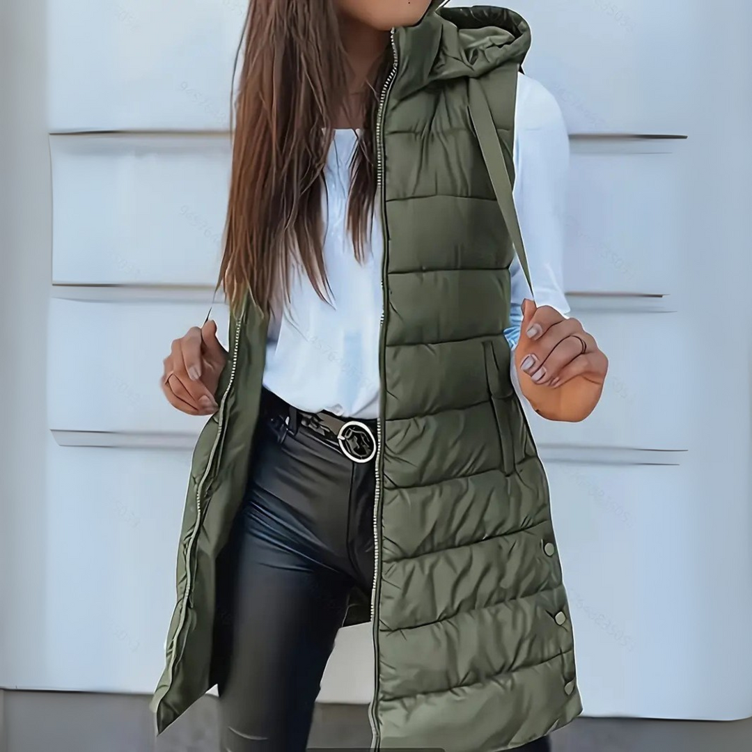 Lizzie - Women's Sleeveless Hooded Puffer Vest - photo 4