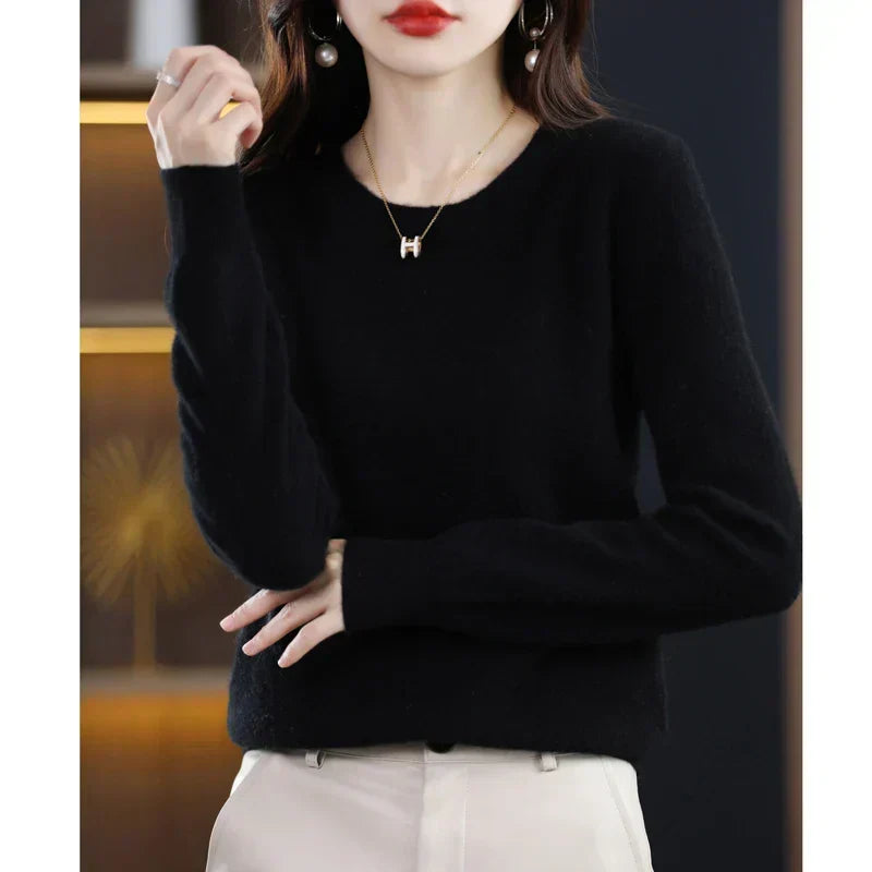 Nadene - Women's Slim Sweater in Elegant Classic Crew Neck - photo 19