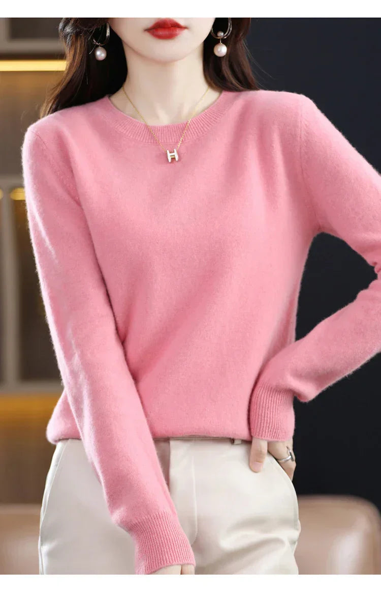 Nadene - Women's Slim Sweater in Elegant Classic Crew Neck - photo 8