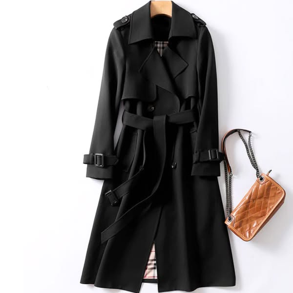 Morag - Women's Structured Double-Breasted Belted Trench Coat - photo 2