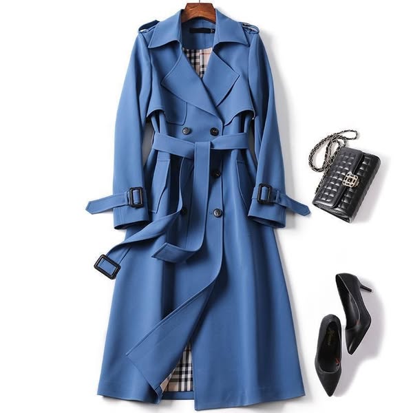 Morag - Women's Structured Double-Breasted Belted Trench Coat - photo 3