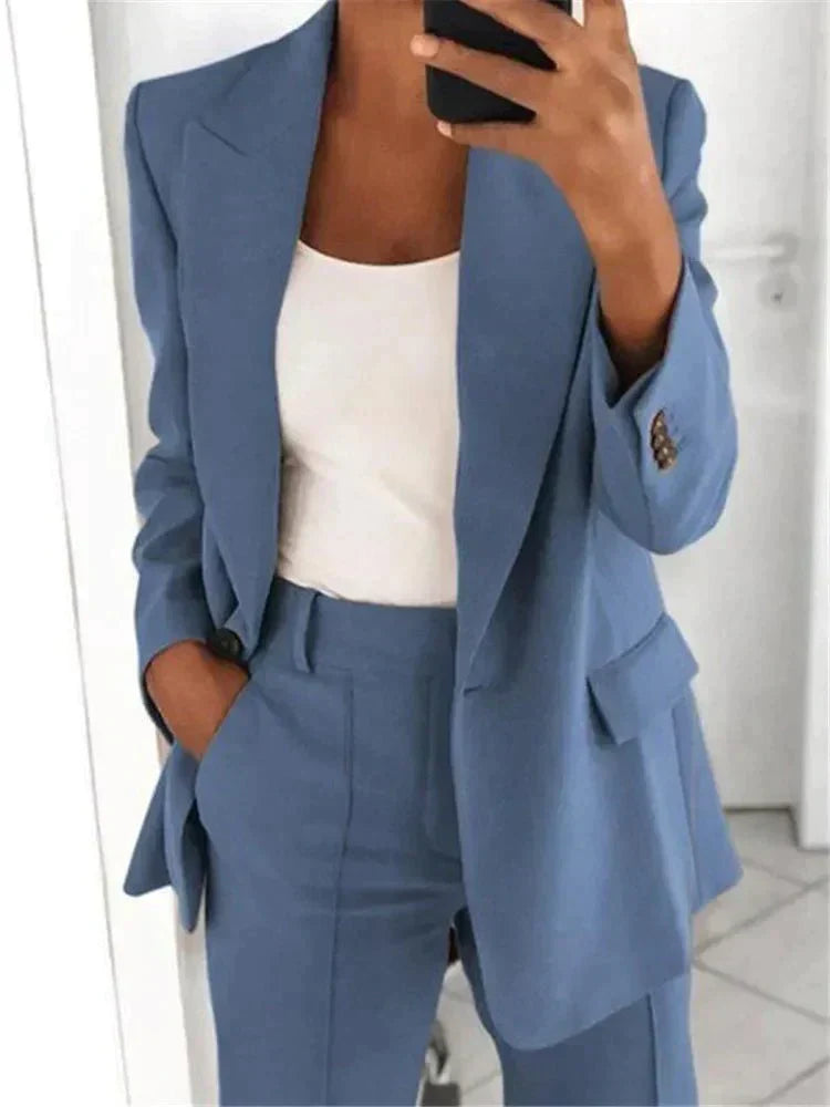 Alison - Women's Suit Set with Straight Leg Trousers