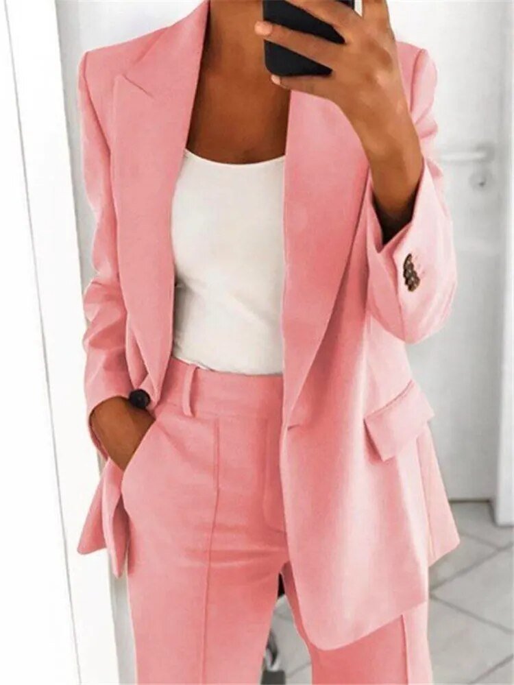 Alison - Women's Suit Set with Straight Leg Trousers