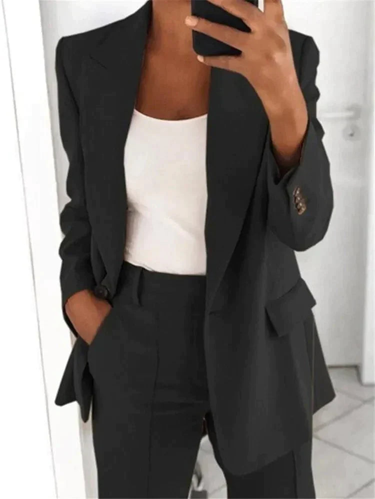 Alison - Women's Suit Set with Straight Leg Trousers