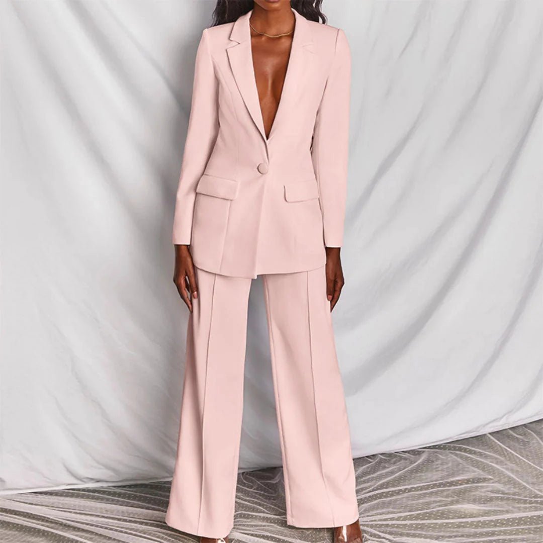 Cindy - Women's Suit Set with Wide Leg Trousers