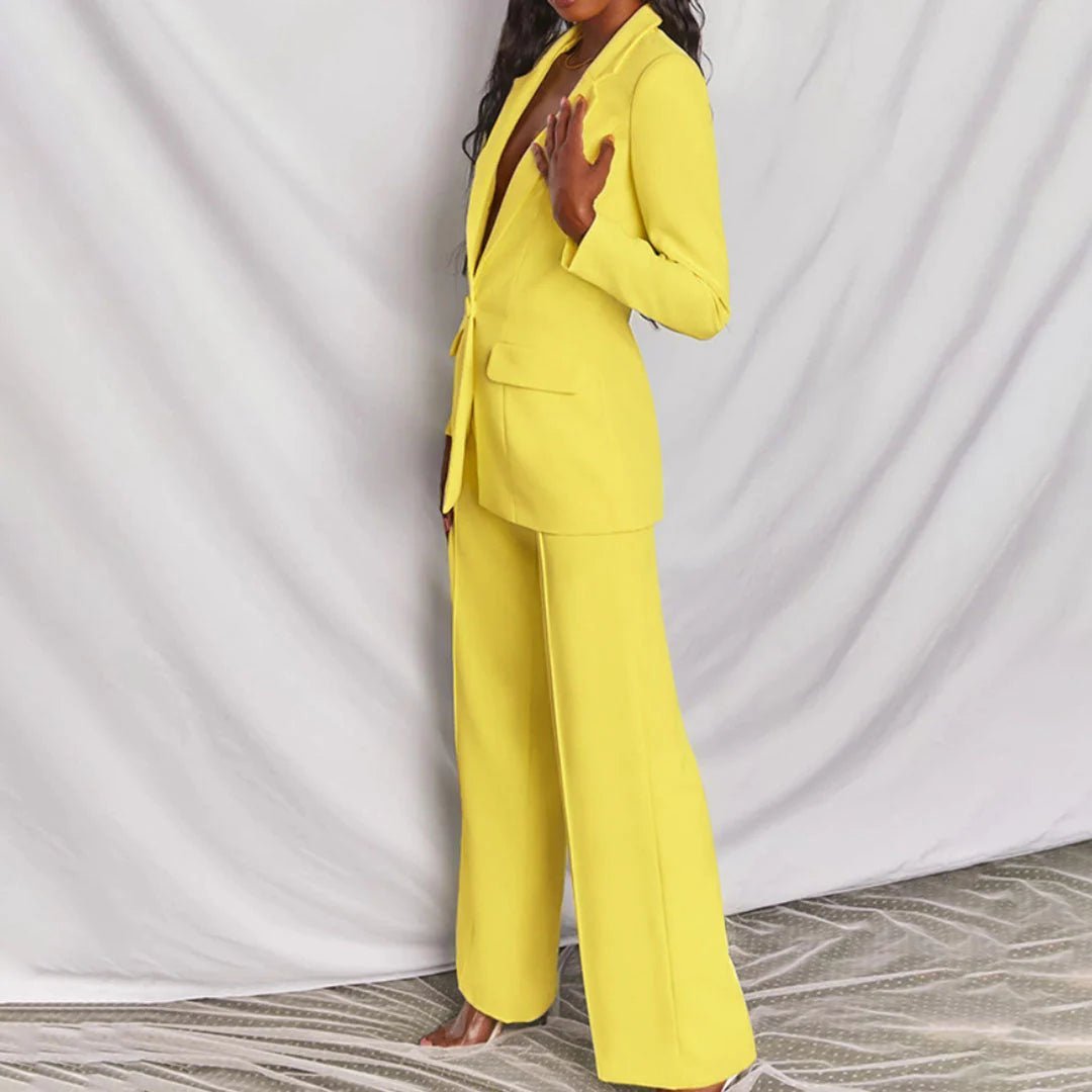 Cindy - Women's Suit Set with Wide Leg Trousers