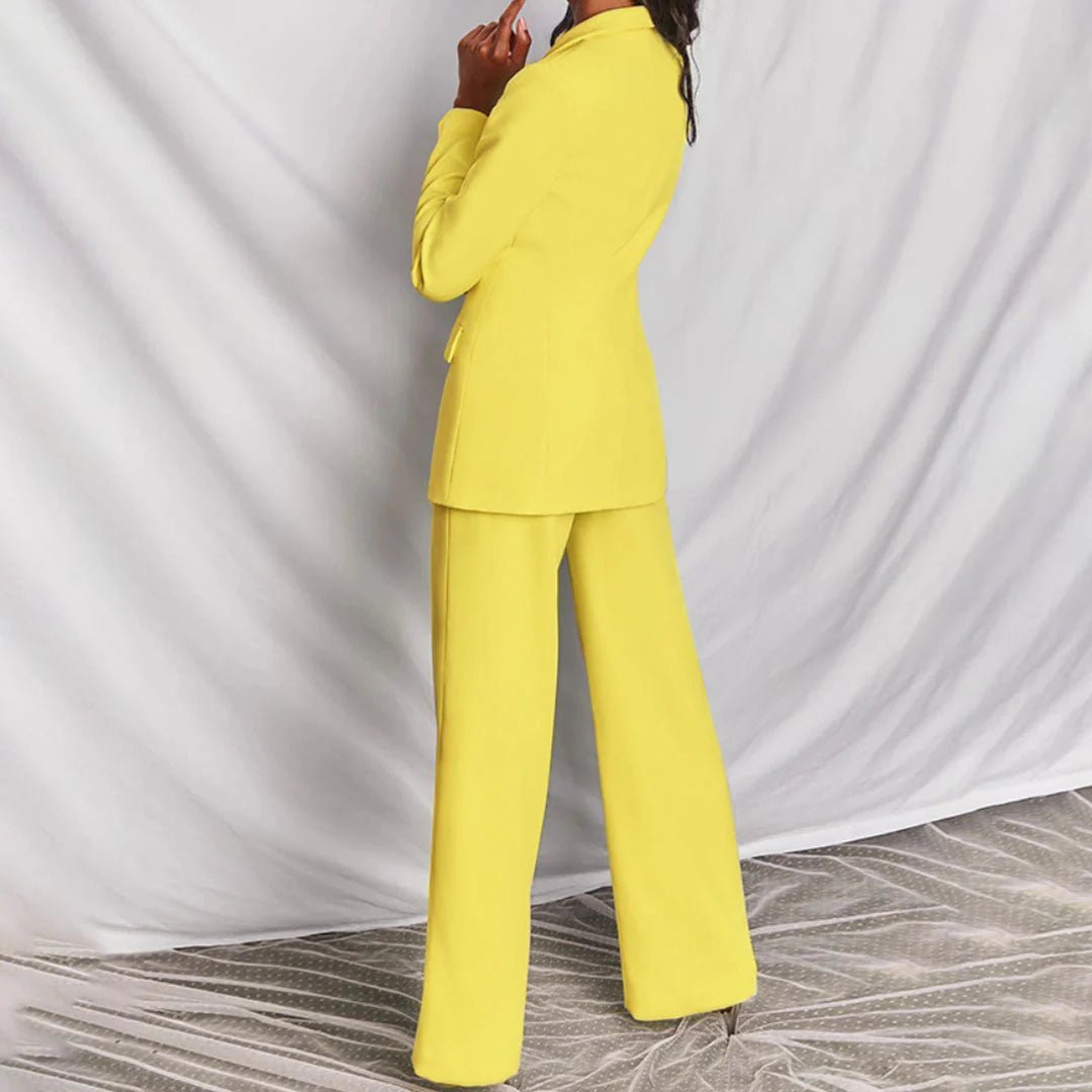 Cindy - Women's Suit Set with Wide Leg Trousers