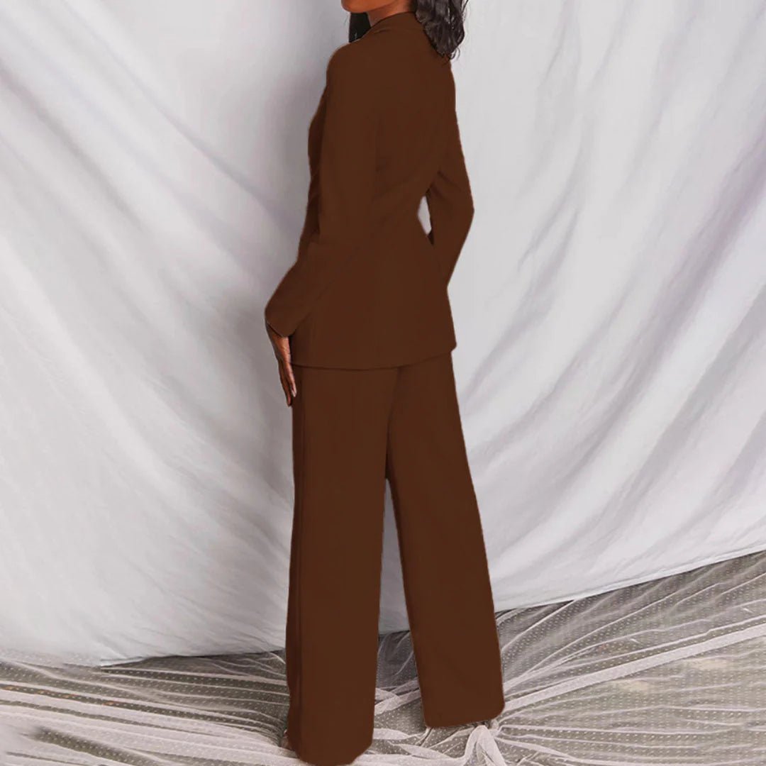 Cindy - Women's Suit Set with Wide Leg Trousers