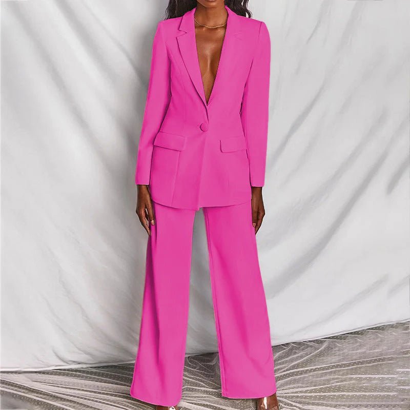 Cindy - Women's Suit Set with Wide Leg Trousers