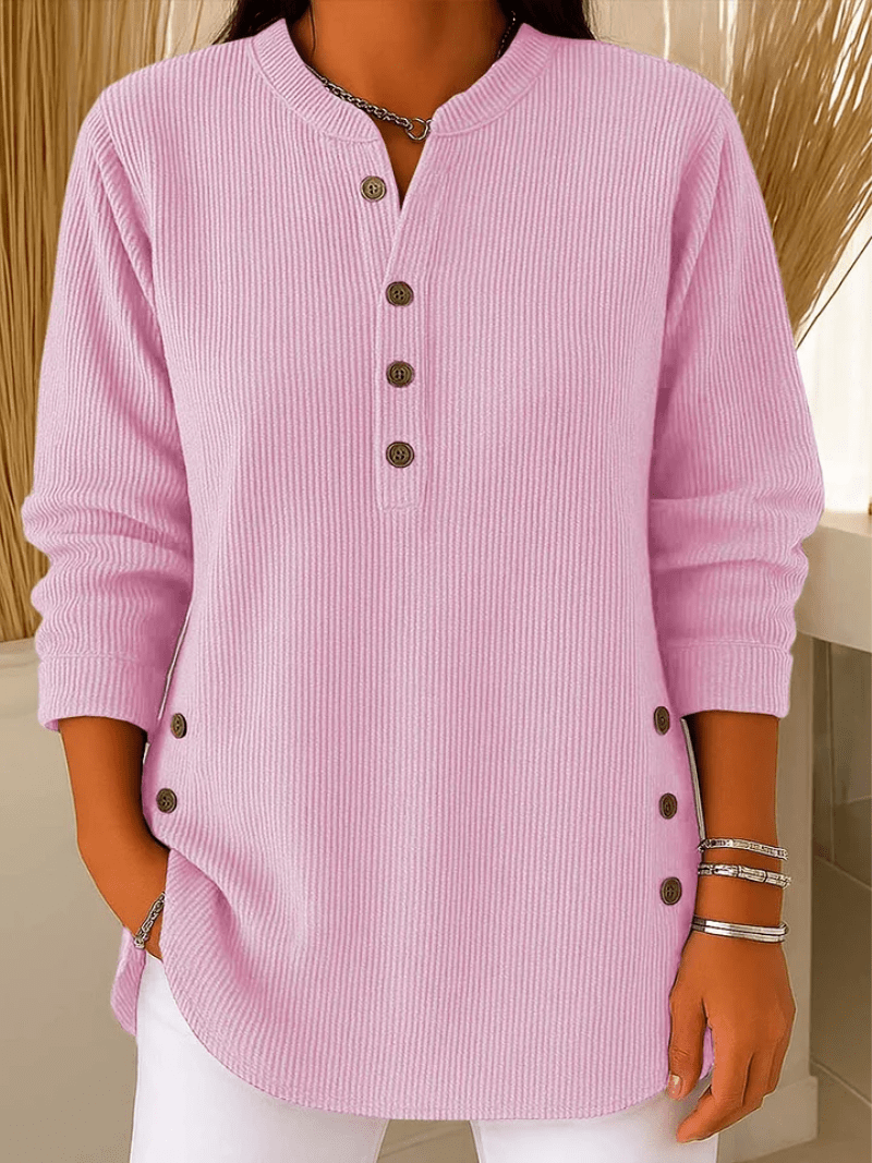 Magdalene - Women's Relaxed Sweater in Subtle Bow Details - photo 2