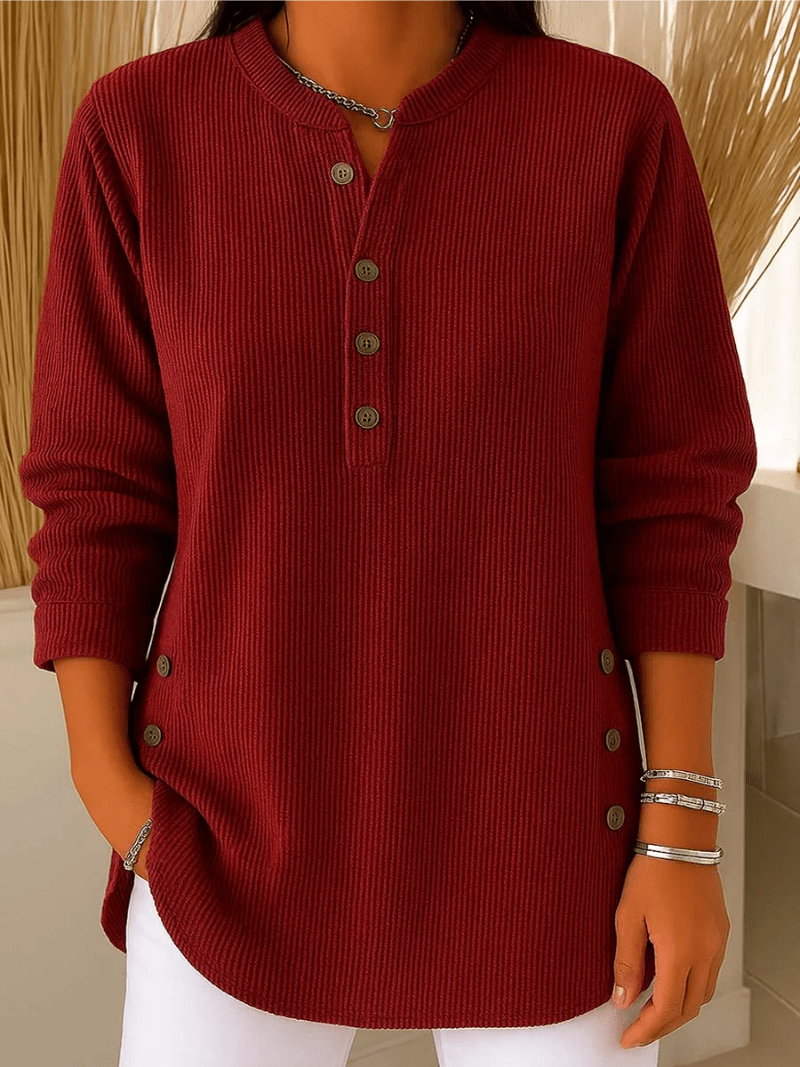 Magdalene - Women's Relaxed Sweater in Subtle Bow Details - photo 3