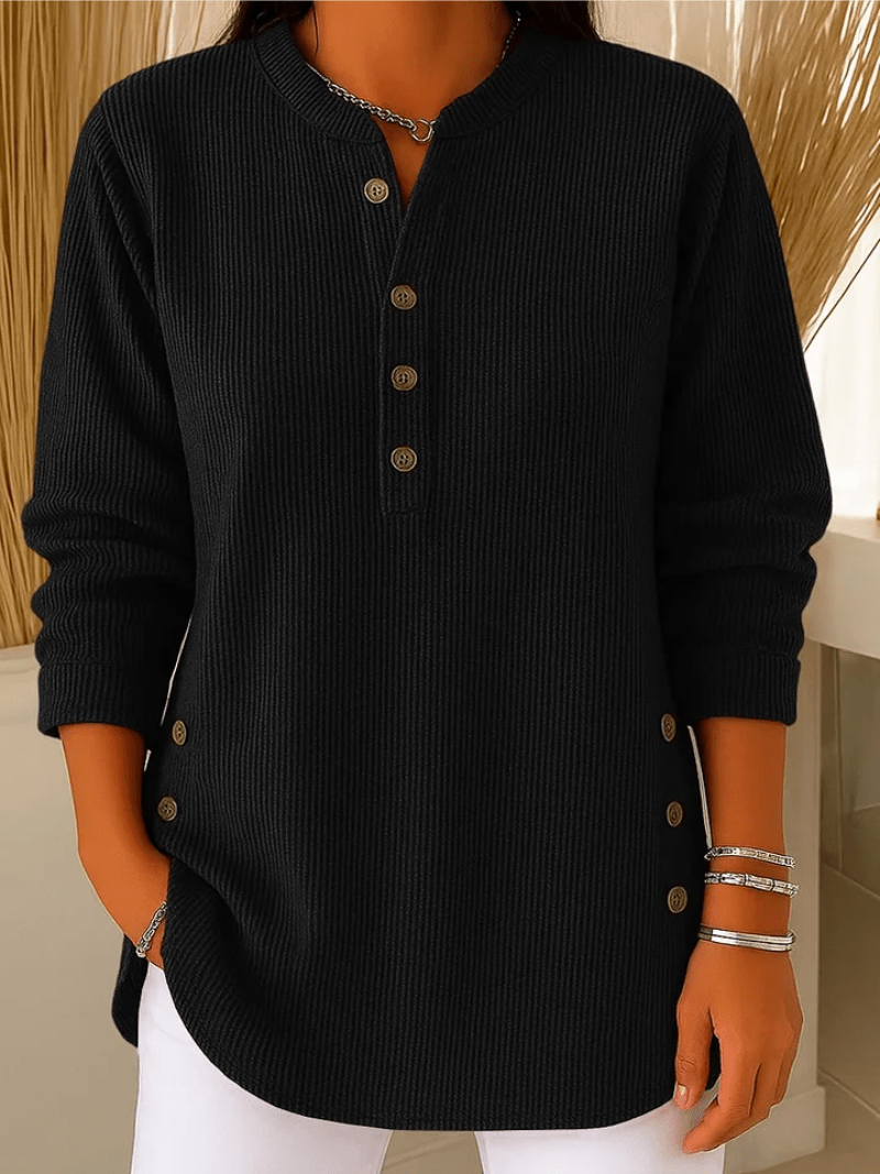 Magdalene - Women's Relaxed Sweater in Subtle Bow Details - photo 4