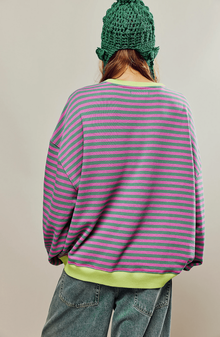 Olene - Women's Sweatshirt in Striped Oversized Relaxed Fit - photo 10
