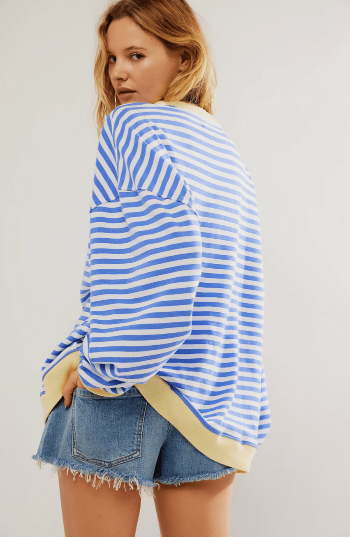 Olene - Women's Sweatshirt in Striped Oversized Relaxed Fit - photo 11