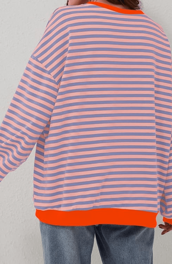Olene - Women's Sweatshirt in Striped Oversized Relaxed Fit - photo 9
