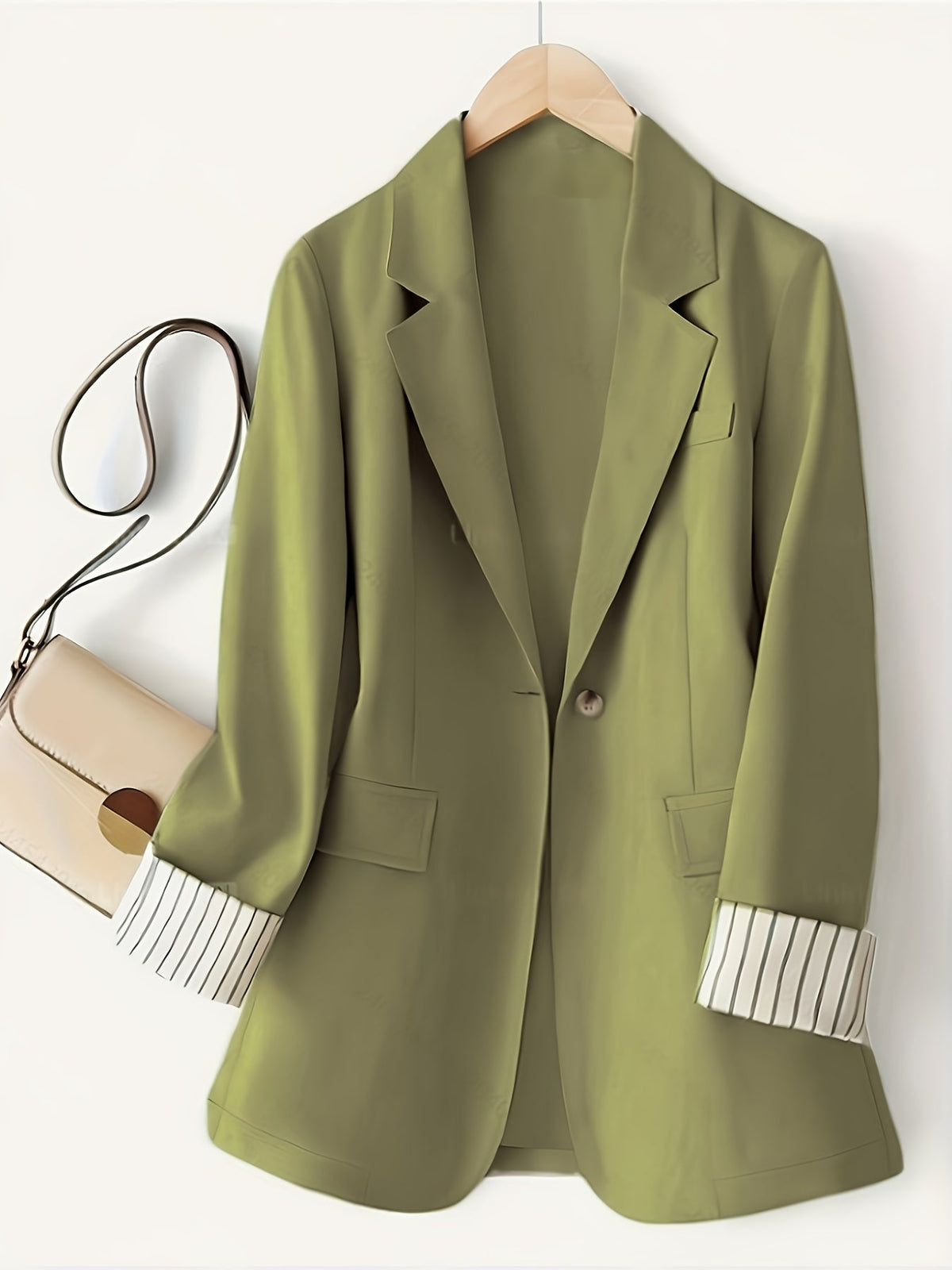 Women's Tailored Striped Jacket with Notch Lapels
