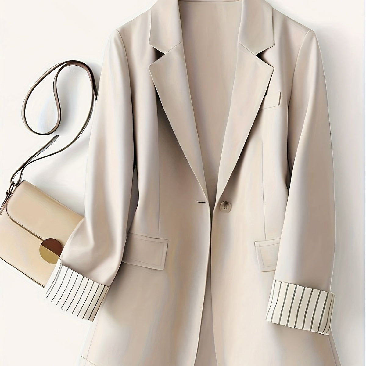 Women's Tailored Striped Jacket with Notch Lapels – view 2
